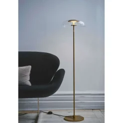 Nuura Aps Gulvlamper > Nuura LED-gulvlampe Blossi, højde 120 cm, guldfarvet/klar