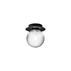 Væg- Og Spejllamper ^ Nuura Aps Nuura væglampe Liila 1, Ø 14 cm, IP44, sort/klar