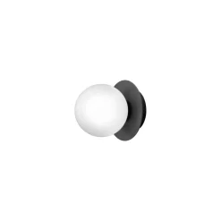 Væg- Og Spejllamper ^ Nuura Aps Nuura væglampe Liila 1, Ø 14 cm, IP44 , sort/opal