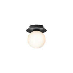 Væg- Og Spejllamper ^ Nuura Aps Nuura væglampe Liila 1, Ø 14 cm, IP44 , sort/opal