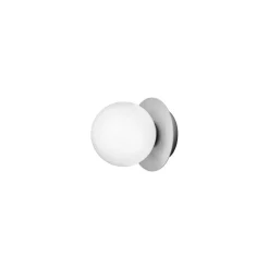 Nuura Aps Væg- Og Spejllamper > Nuura væglampe Liila 1 IP44, Ø 14 cm, sølv/opal