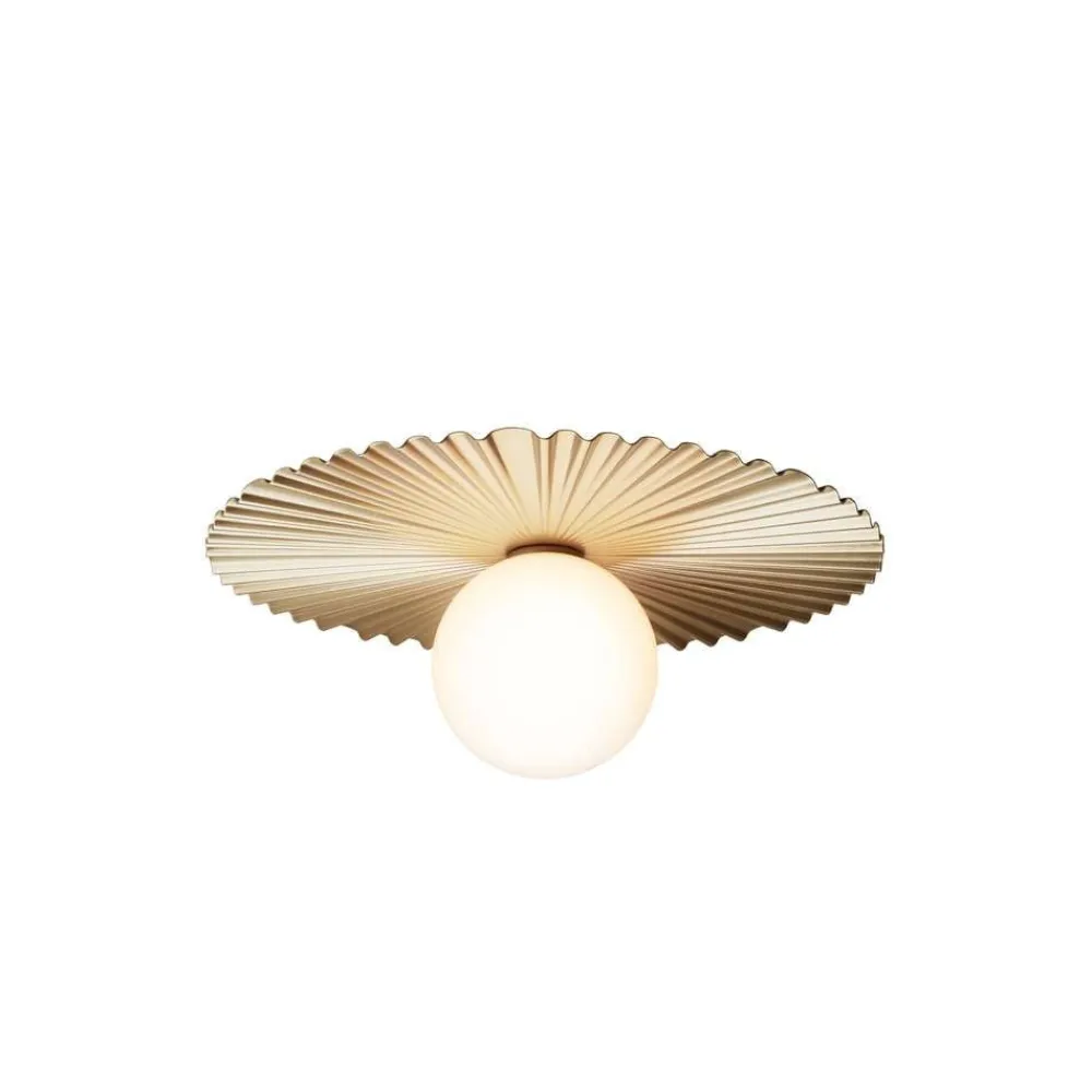 Nuura Aps Væg- Og Spejllamper > Nuura væglampe Liila Muuse, Ø 42 cm, IP44, guld/opal