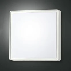 Væglampe Med Sensor ^ Fabas Luce Oban væglampe, 30 cm x 30 cm, sensor, 2 x E27, hvid, IP65