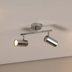 Loftlamper|Spotlights ^ Lucea Oktano loftspot, kromfarvet Længde 30 cm 2 lyskilder metal