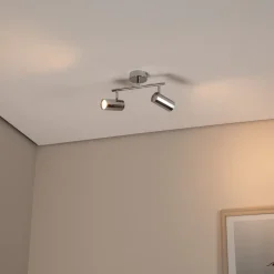 Loftlamper|Spotlights ^ Lucea Oktano loftspot, kromfarvet Længde 30 cm 2 lyskilder metal