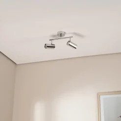 Loftlamper|Spotlights ^ Lucea Oktano loftspot, kromfarvet Længde 30 cm 2 lyskilder metal
