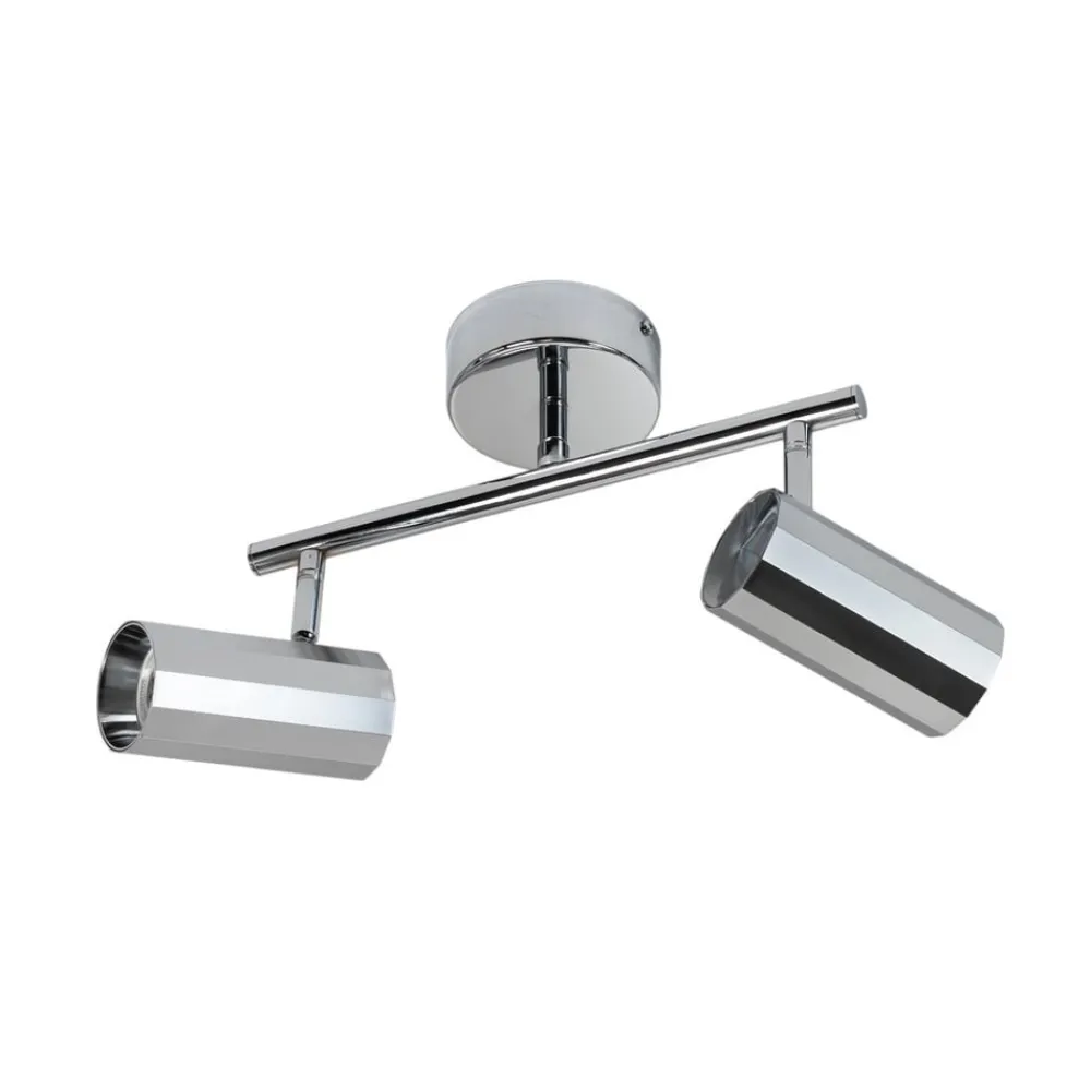 Loftlamper|Spotlights ^ Lucea Oktano loftspot, kromfarvet Længde 30 cm 2 lyskilder metal