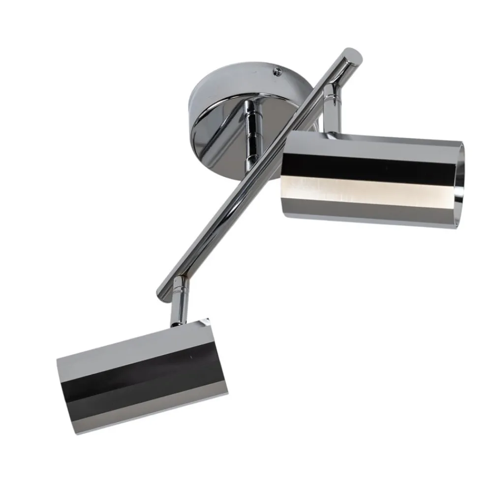 Loftlamper|Spotlights ^ Lucea Oktano loftspot, kromfarvet Længde 30 cm 2 lyskilder metal