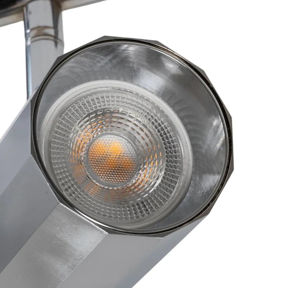 Loftlamper|Spotlights ^ Lucea Oktano loftspot, kromfarvet Længde 30 cm 2 lyskilder metal