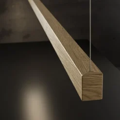 Pendellamper ^ OLEV Lanacotta LED-hængelampe, egetræ, 2.700 K
