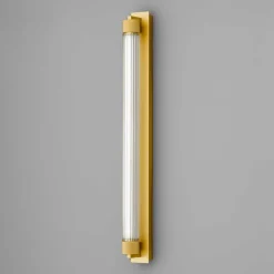 Væg- Og Spejllamper ^ OLEV LED-væglampe CHARMER, guld, metal/glas, 2.700 K, IP44