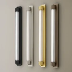 Væg- Og Spejllamper ^ OLEV LED-væglampe CHARMER, sort metal/glas 2.700 K IP44