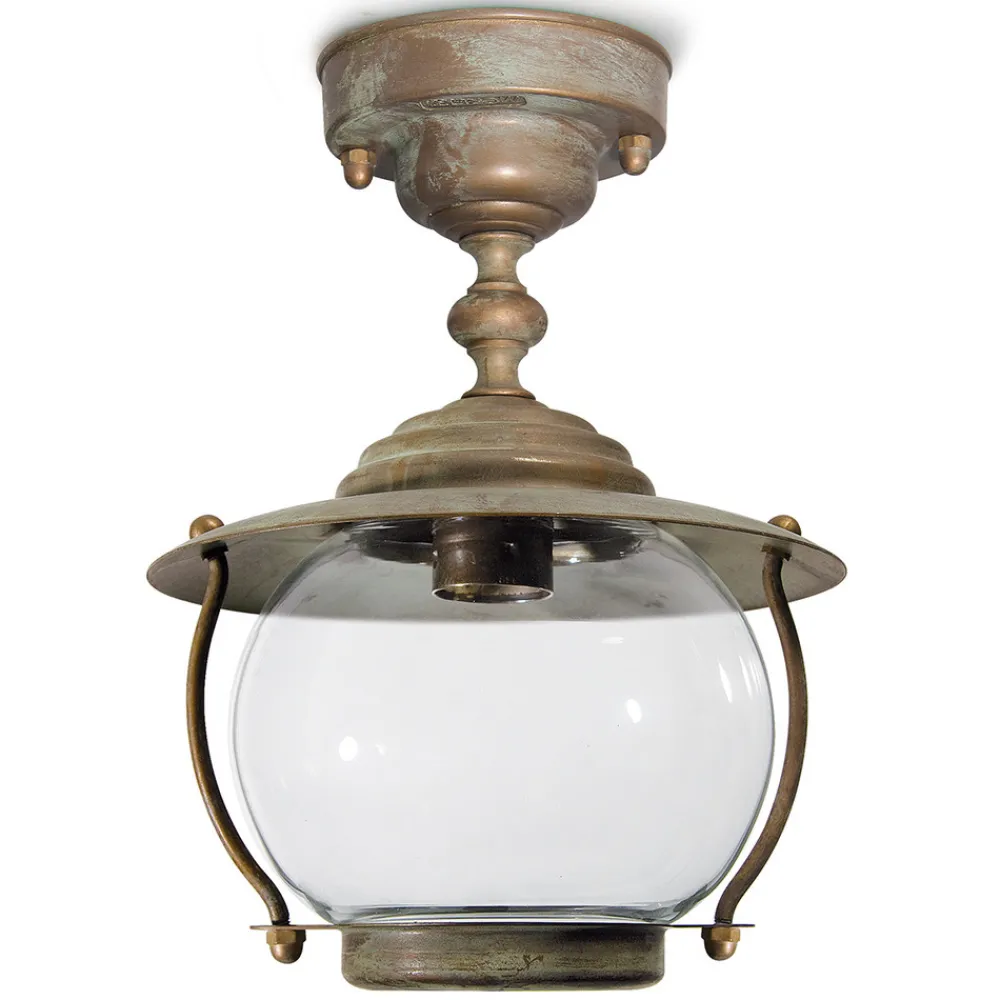 Moretti Luce Udendørs Loftlamper > Olivia udendørs loftlampe, IP44, messing, glas