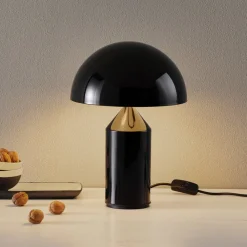 Oluce Bordlamper > Atollo bordlampe, aluminium, Ø 25 cm, sort