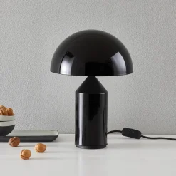 Oluce Bordlamper > Atollo bordlampe, aluminium, Ø 25 cm, sort