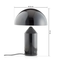 Oluce Bordlamper > Atollo bordlampe, aluminium, Ø 25 cm, sort