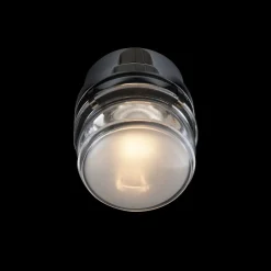 Væg- Og Spejllamper ^ Oluce LED-væglampe Fresnel, kromfarvet, aluminium, glas, 2.700 K