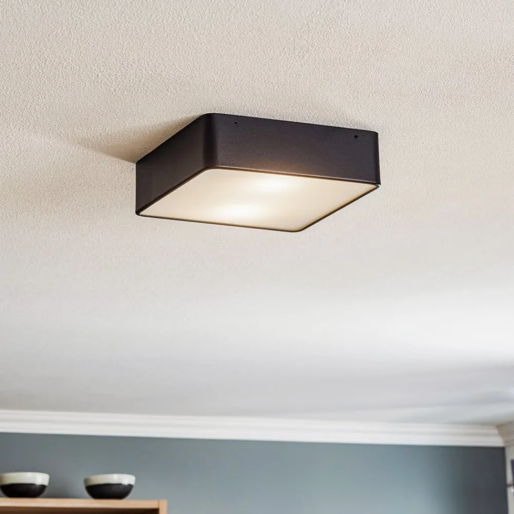 Argon Loftlamper > Oro loftslampe af stål og glas, sort, 25 cm