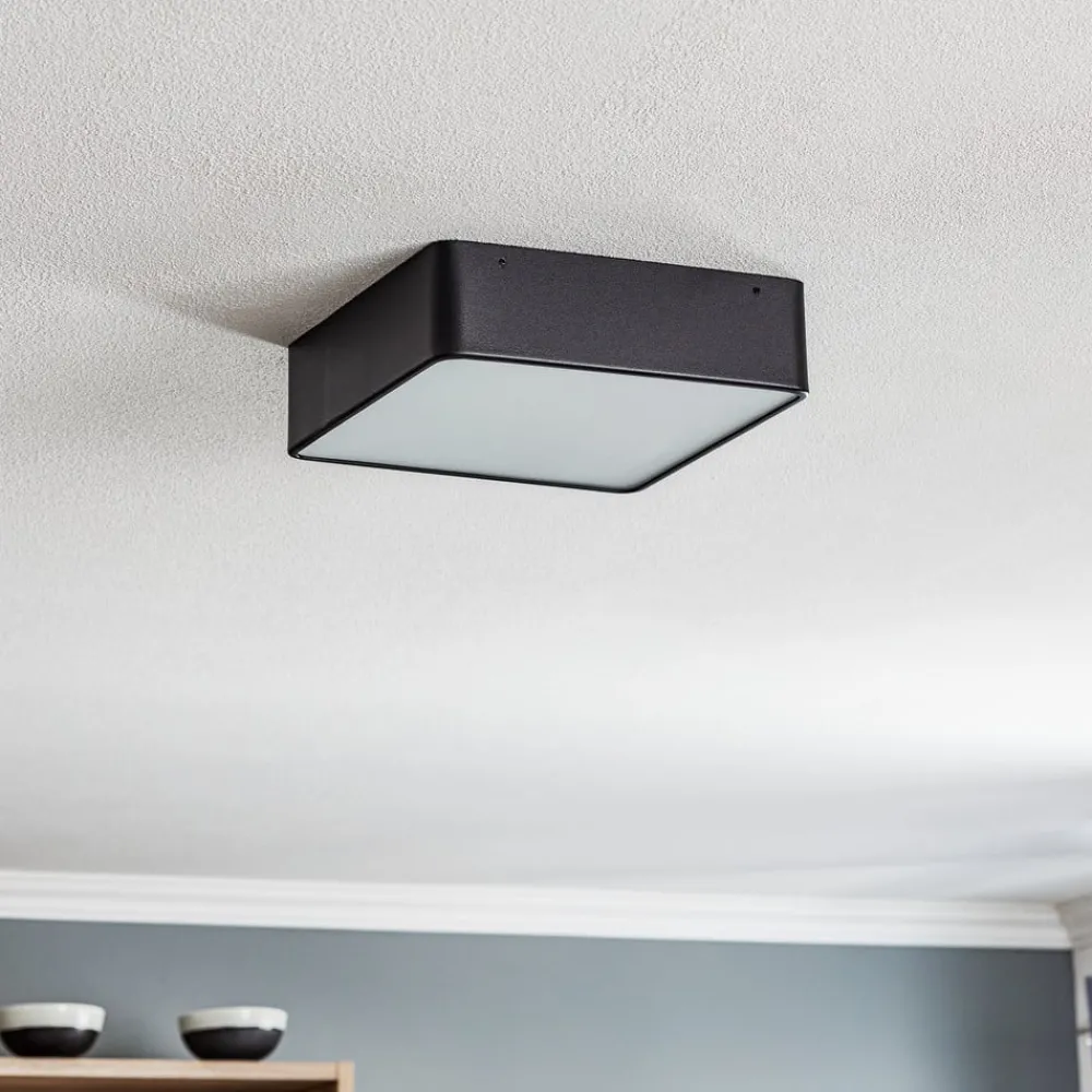 Argon Loftlamper > Oro loftslampe af stål og glas, sort, 25 cm