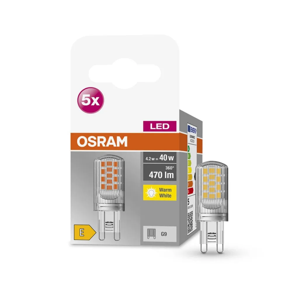 OSRAM Led Pærer > Base PIN LED-stiftsokkelpære G9 4,2 W 470 lm 5 stk
