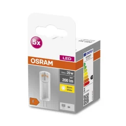OSRAM Led Pærer > Base PIN LED-stiftsokkelpære G4 1,8 W 200 lm 5 stk