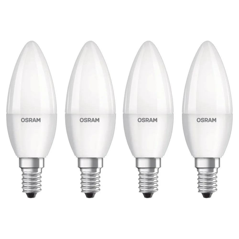 Led Pærer ^ OSRAM Base Retro LED-kerte E14 4,9 W 4 stk 2.700 K
