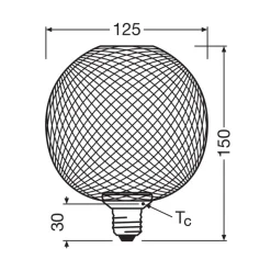 Led Pærer ^ OSRAM Decor LED Flat Globe E27 3,5W sort 2.700K metal