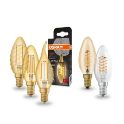 OSRAM Filament Pære > filament kertepære Vintage 1906, E14 Filament 4W 824 gold