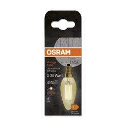 OSRAM Filament Pære > filament kertepære Vintage 1906, E14 Filament 4W 824 gold
