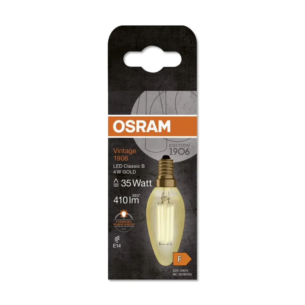 OSRAM Filament Pære > filament kertepære Vintage 1906, E14 Filament 4W 824 gold