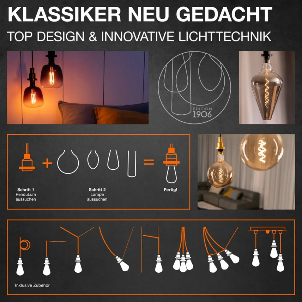 OSRAM Filament Pære > filament kertepære Vintage 1906, E14 Filament 4W 824 gold