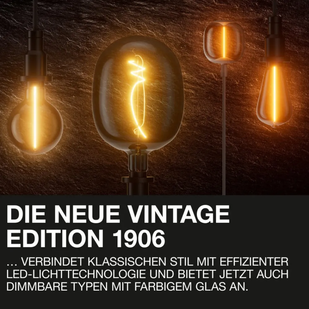 OSRAM Filament Pære > filament kertepære Vintage 1906, E14 Filament 4W 824 gold