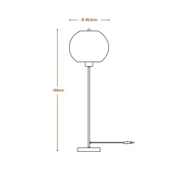 Gulvlamper|Gulvlamper ^ OSRAM gulvlampe BALL, brun, højde 160 cm, bølgepap, E27
