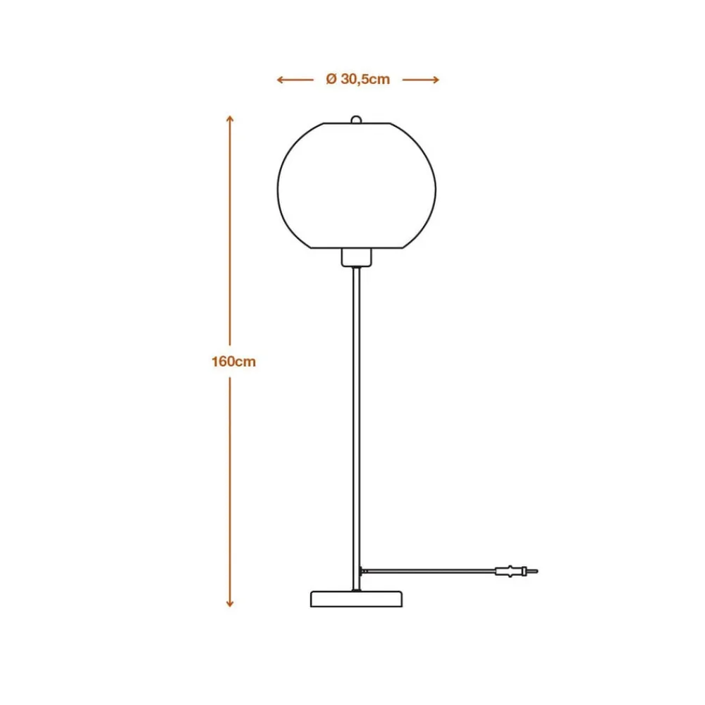 Gulvlamper|Gulvlamper ^ OSRAM gulvlampe BALL, brun, højde 160 cm, bølgepap, E27