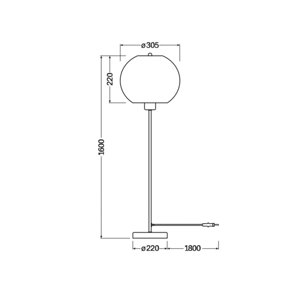 Gulvlamper|Gulvlamper ^ OSRAM gulvlampe BALL, brun, højde 160 cm, bølgepap, E27