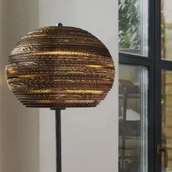 Gulvlamper|Gulvlamper ^ OSRAM gulvlampe BALL, brun, højde 160 cm, bølgepap, E27