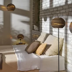 Gulvlamper|Gulvlamper ^ OSRAM gulvlampe BALL, brun, højde 160 cm, bølgepap, E27