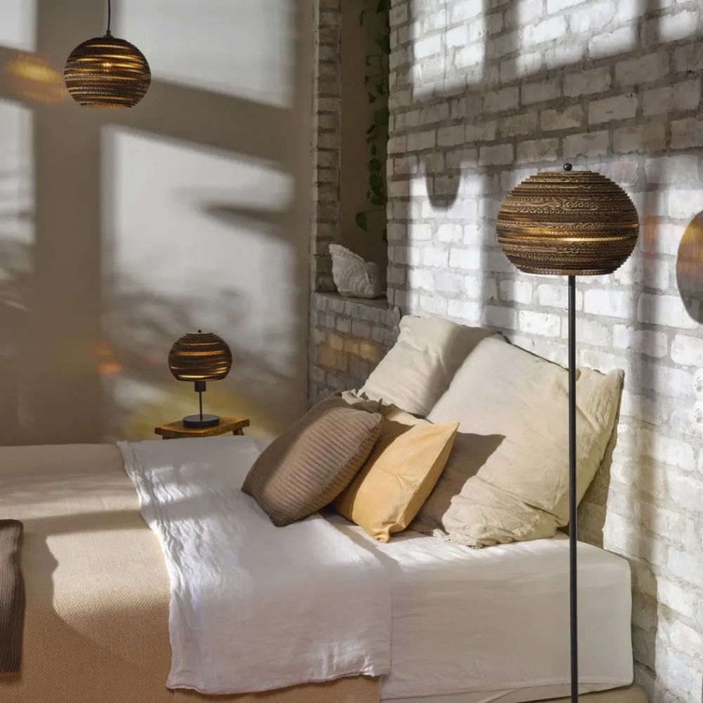 Gulvlamper|Gulvlamper ^ OSRAM gulvlampe BALL, brun, højde 160 cm, bølgepap, E27