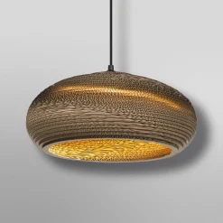 OSRAM Pendellamper > hængelampe DROP, brun, Ø 40 cm, bølgepap, E27