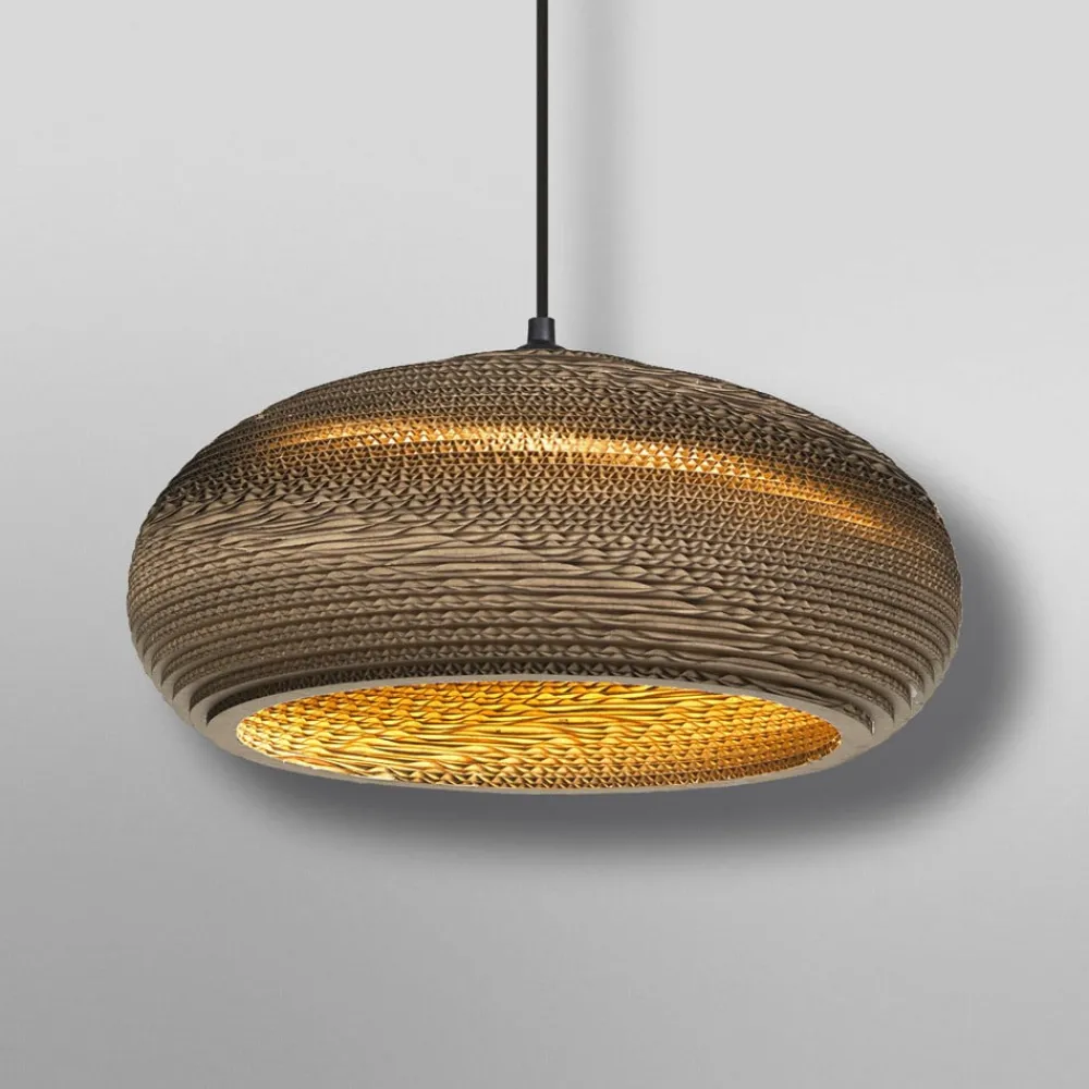 OSRAM Pendellamper > hængelampe DROP, brun, Ø 40 cm, bølgepap, E27