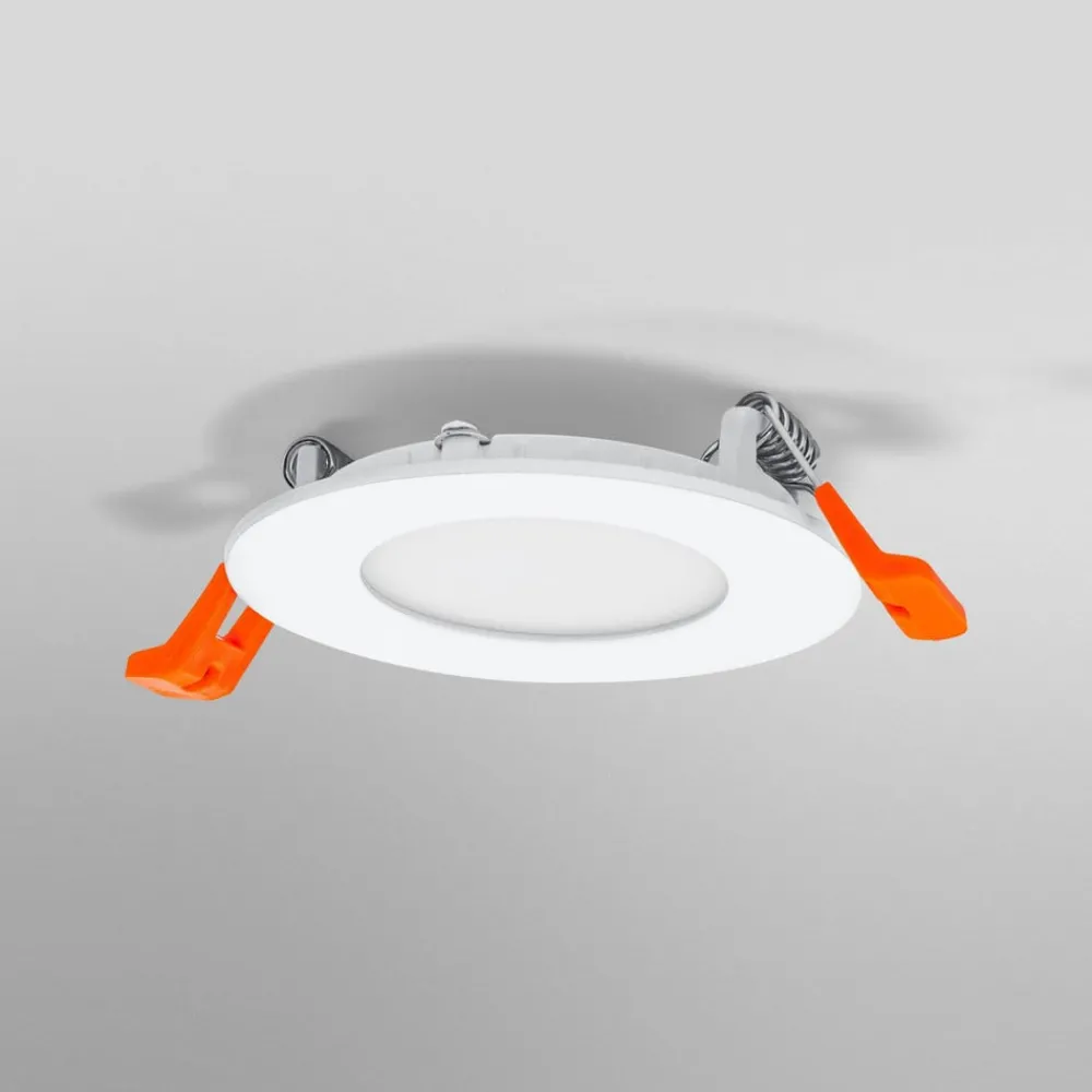 Indbygningsspots ^ OSRAM indbygget loftlampe med LED SLIM, Ø 9 cm, 3.000 K, hvid