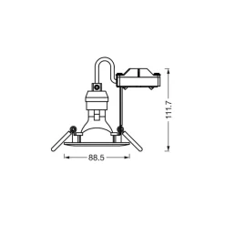OSRAM Indbygningsspots|Spotlights > indbygningsspot, Ø 9 cm, hvid, metal, GU10-LED, 2.700 K