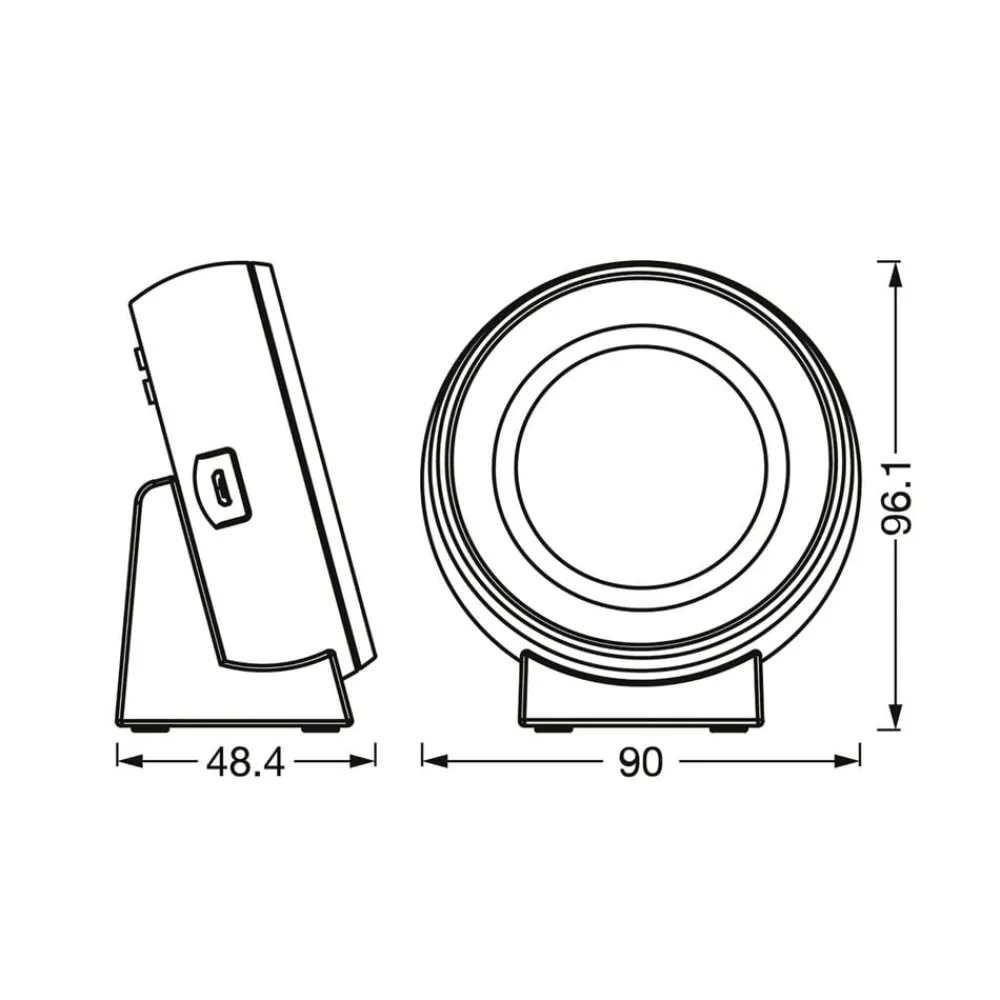 OSRAM Natlys > LED-batteridrevet natlampe NIGHTLUX CLOCK, hvid, ur, CCT