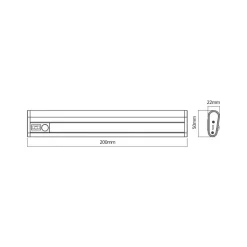 Underskabsbelysning ^ OSRAM LED-batteridrevet underskabslampe LINEAR MOBILE, 20 cm sensor USB