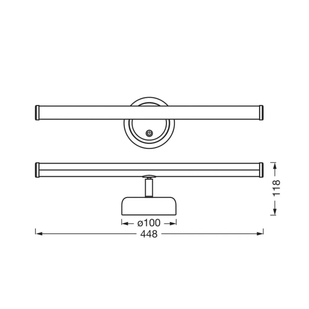 Gang|Pendellamper ^ OSRAM LED-batteridrevet væglampe NIGHTLUX STICK, sort, touchdim