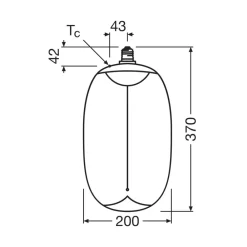 OSRAM Led Pærer > LED Big Elipse Oval E27 12W 818 Filament smoke dæmpbar