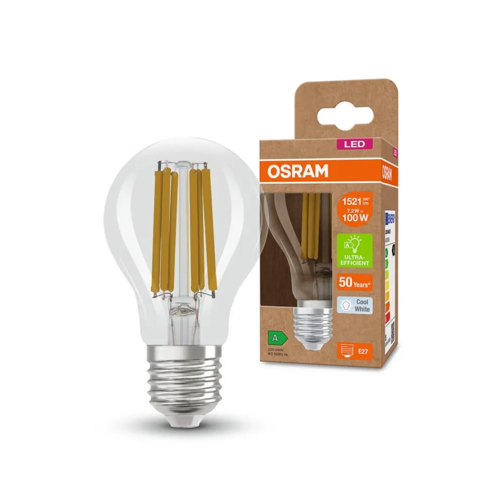 OSRAM Filament Pære > LED Classic, glødetråd, E27, 7,2 W, 1.521 lm, 4.000 K