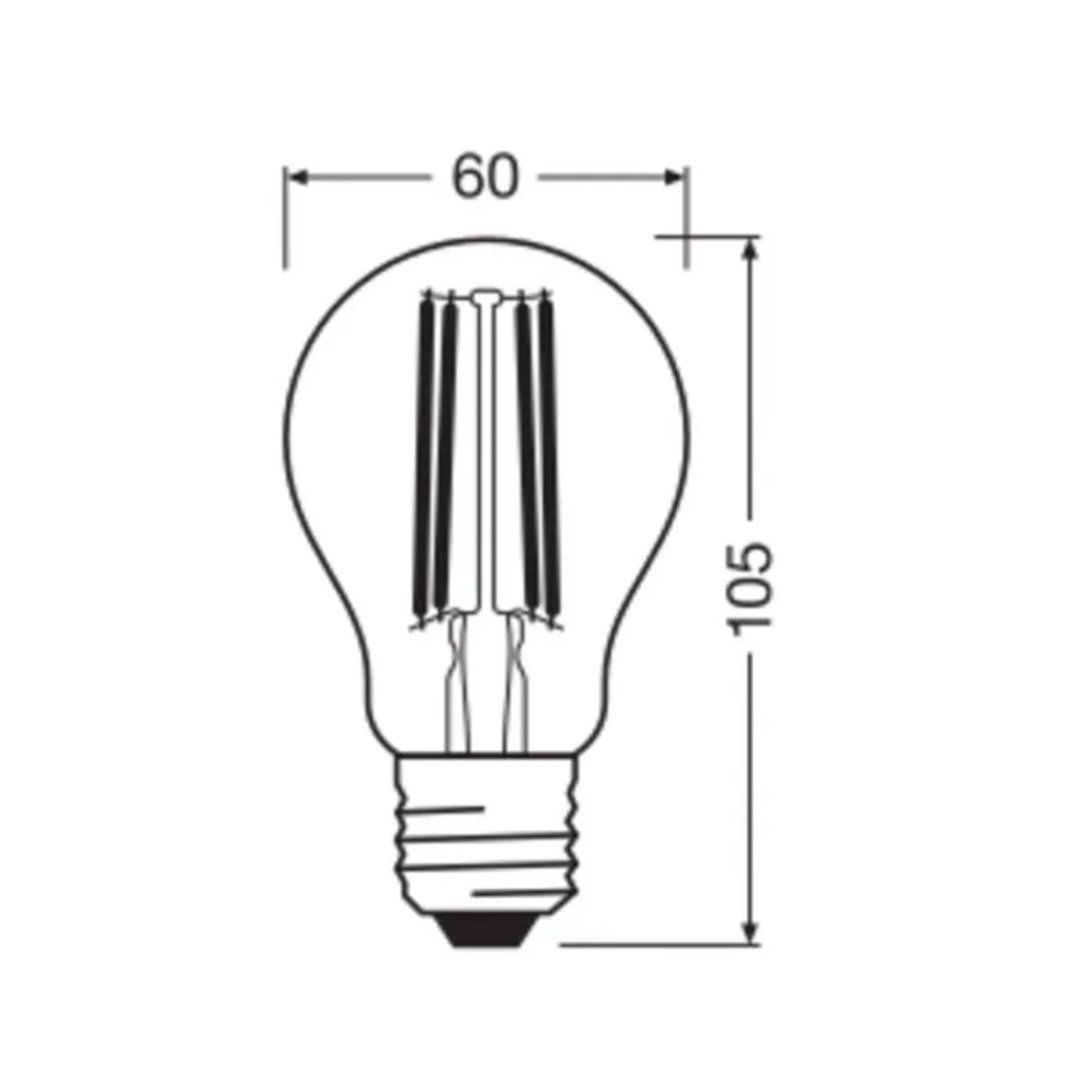 Filament Pære ^ OSRAM LED Classic, glødetråd, E27, 3,8 W, 806 lm, 4.000 K