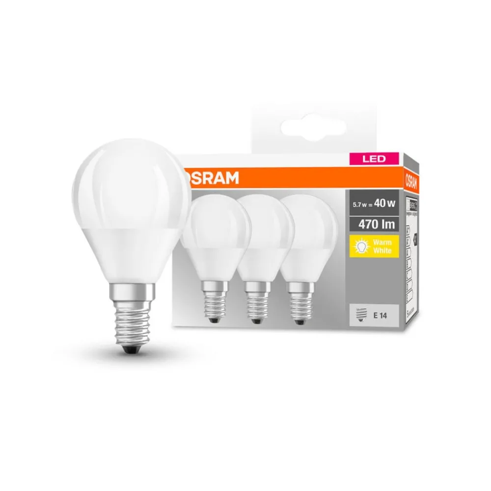 OSRAM Led Pærer > LED-dråbepære E14 P40 4,9 W 2.700 K 470lm, 3