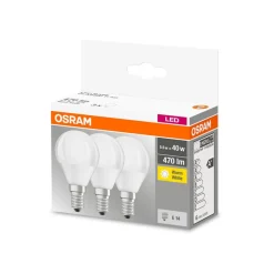 OSRAM Led Pærer > LED-dråbepære E14 P40 4,9 W 2.700 K 470lm, 3